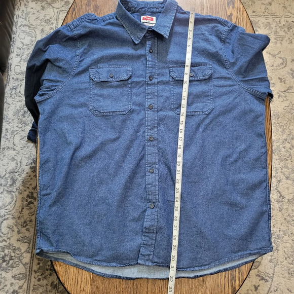 Wrangler Flex For Comfort Denim Button Down Long Sleeve Shirt Size Men's 2XL - Picture 9 of 11